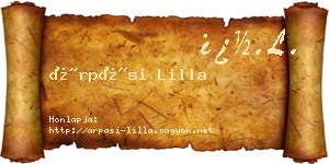 Árpási Lilla névjegykártya